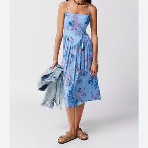 Urban Outfitters Sylvia Floral Prairie Midi Dress Size Medium